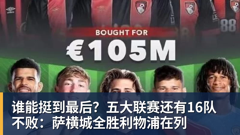 谁能挺到最后？五大联赛还有16队不败：萨横城全胜利物浦在列