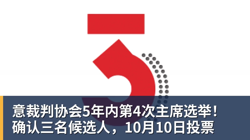 意裁判协会5年内第4次主席选举！确认三名候选人，10月10日投票